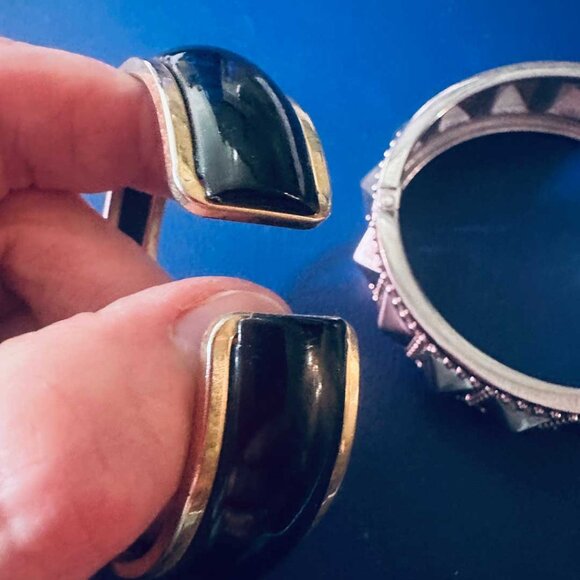 ✨ 2 Statement Cuff Bracelets | Mixed Metal Boho Glam | Bundle Deal ✨ - Picture 3 of 5